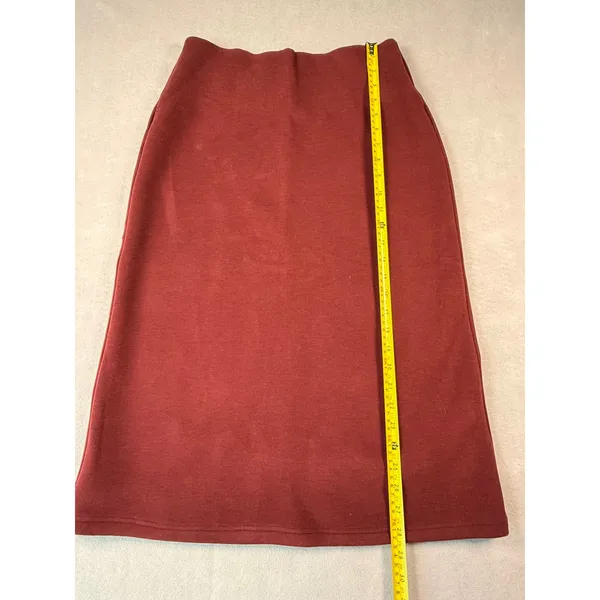 OGL Move Burgundy Red Knit Midi Skirt High Waisted Wool Blend Size S - Image 8
