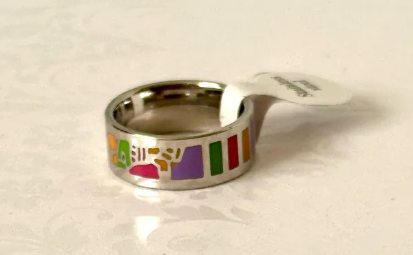 Stainless Steel Ring, Size 6 Silver - Image 2
