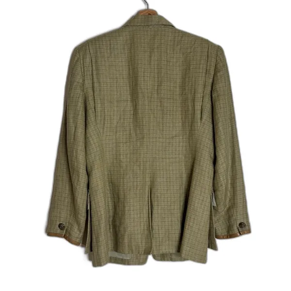 Vtg‎ Lauren Ralph Lauren linen houndstooth Glen Plaid Blazer size 10 equestrian - Image 11