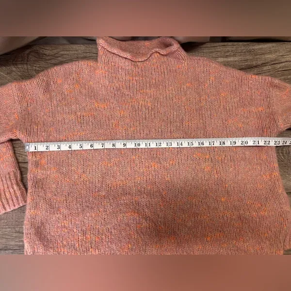 MADEWELL Funnel Neck Sweater In Pink-multi size small‎ - Image 7