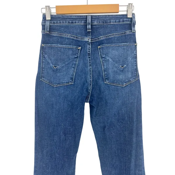 Hudson Holly High-Rise Flare Jeans Blue Raw Hem Size 27 - Image 9