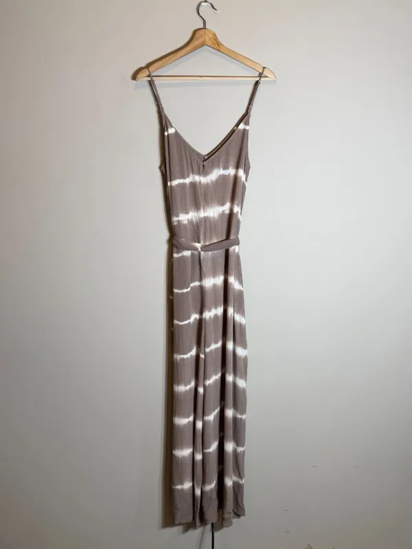 American Eagle Tie Dye Wide Leg Jumpsuit Women's Large Brown Flowy Boho Festival - Image 4