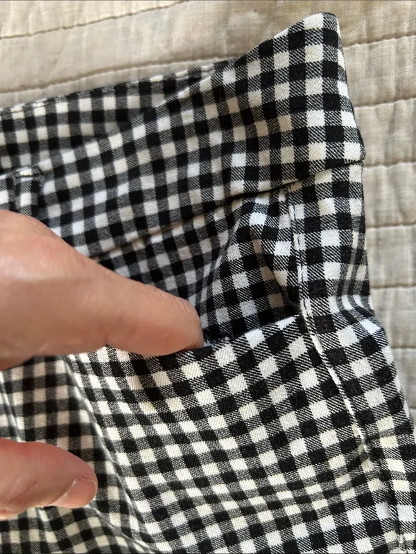 Old Navy, pixie straight ankle, black white gingham cotton pants 8 - Image 5