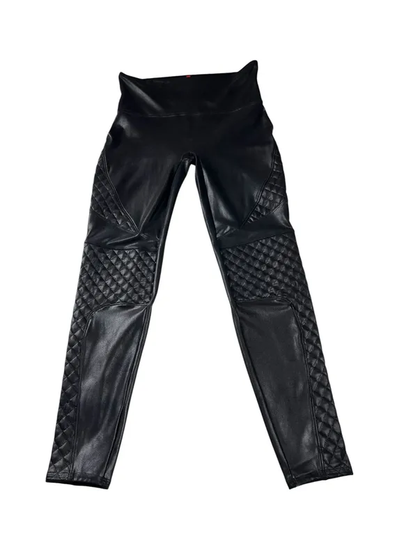 Spanx Quilted Moto Black High Rise Leggings Women’s Size Large - Image 3