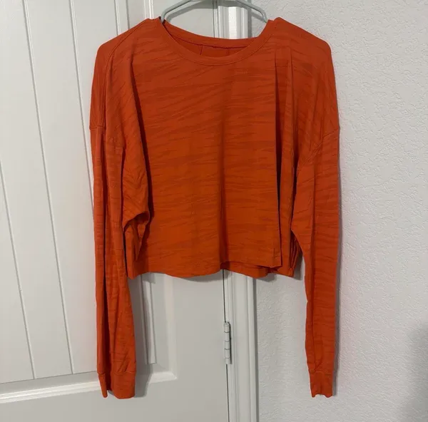 Lululemon Zebra Orange Long Sleeve Top - Image 3