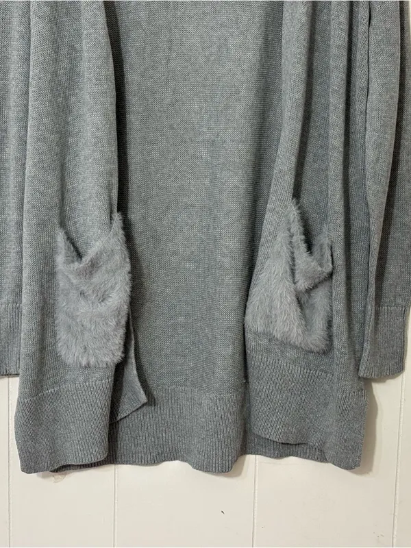 UGG Lauren Cardigan Womens L Gray Longline Open Front Cozy Sweater - Image 4