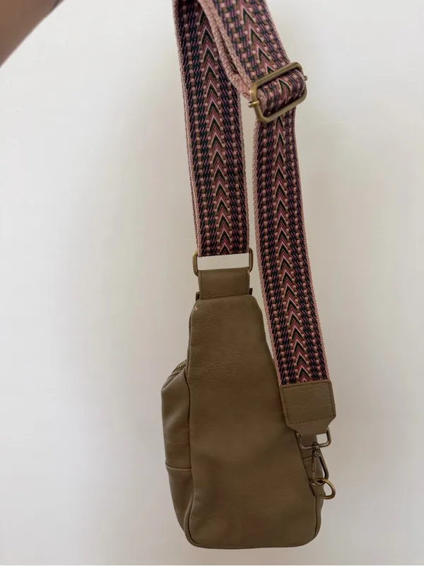 Anthropologie Olive Mini Crossbody with Patterned Woven Strap - Image 5