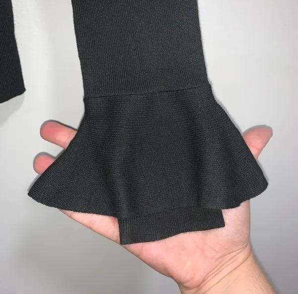 Black Mittie Ruffled Sleeve Sweater - Image 6
