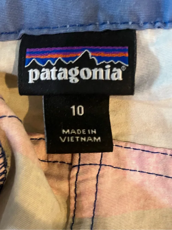 Patagonia Wavefarer Board Swim Shorts In pink yellow and Blue Women's Sz 10 - Image 2