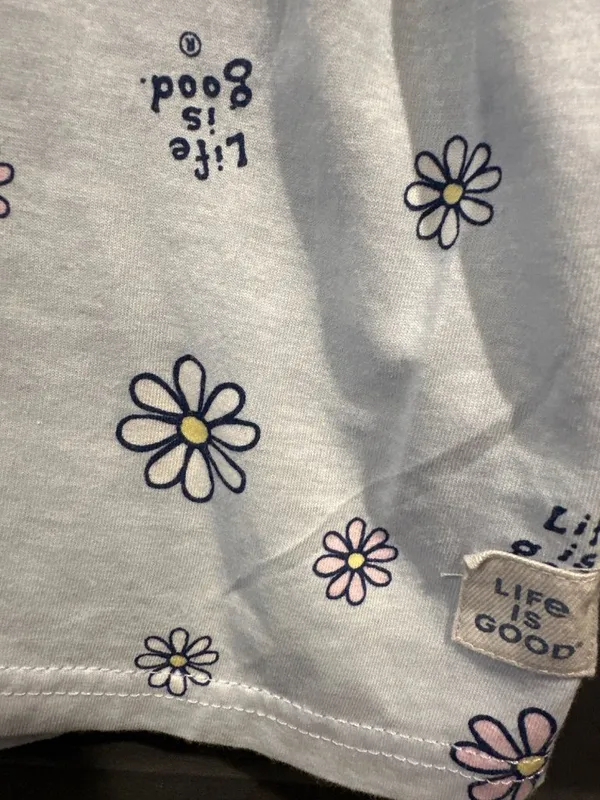 Women M Life Is Good Sleep Floral Nightshirt Sleepshirt Lounge T Shirt Dress - Image 3