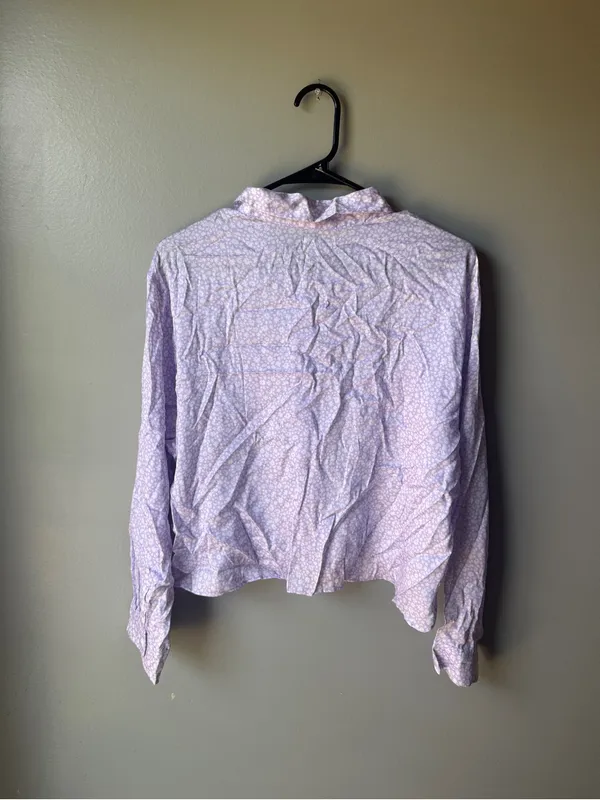 NWT PINK Victoria’s Secret Lavender Floral Button-Up Shirt Medium - Image 4