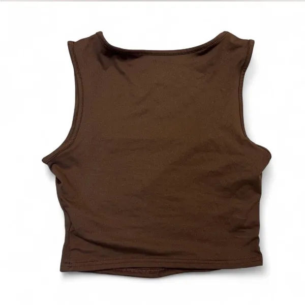 Amazon Elegant Brown Square Neck Crop Top - Image 3
