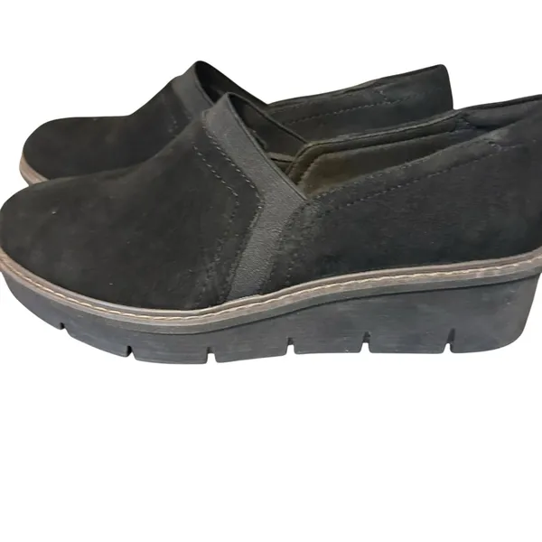 Clarks Women's Collection Airabell Mid Shoes Wedge Black Suede Size 7.5M - Image 2