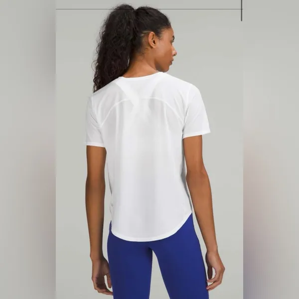 Lululemon High Neck Running and Training T-Shirt White - Image 2