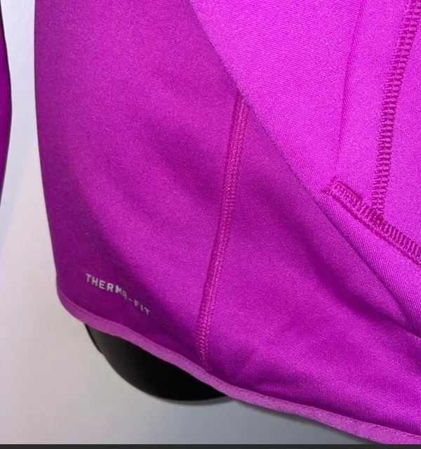 Therma Fit Purple Hoodie Higher neckline Embroidered Logo size M - Image 10
