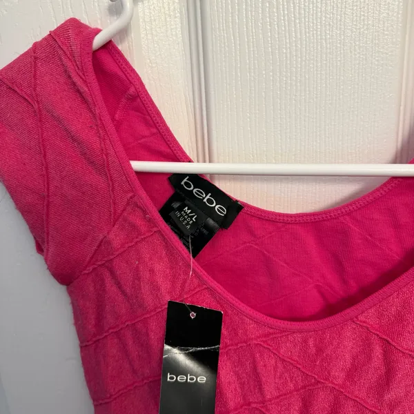 bebe Hot Pink Bodycon Cutout Dress NWT - Image 3