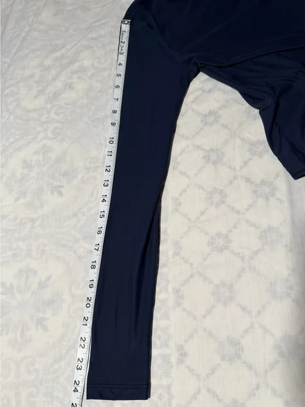 Abercrombie & Fitch navy blue Long-Sleeve Crewneck thong Bodysuit size L - Image 11