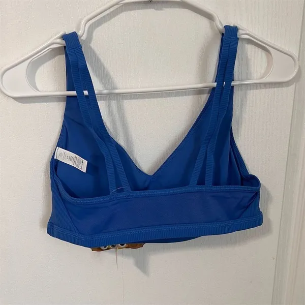 Aerie Women's Size Medium‎ Blue Strappy Sports Bra V-Neck Yoga Pilates - Image 4