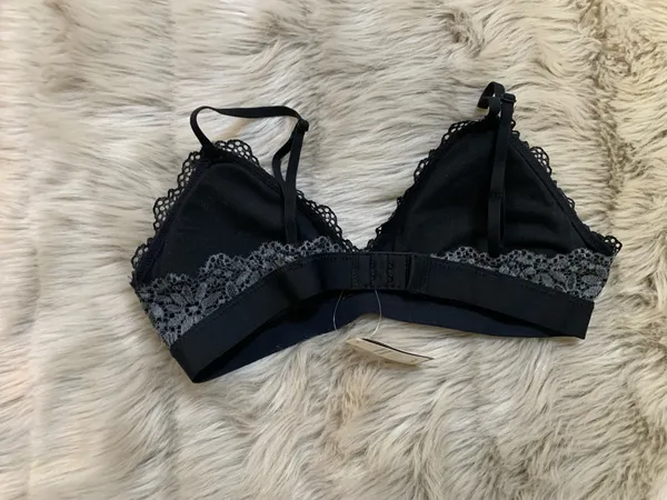 NWT Aerie Black & Gray Floral Lace Bralette Small - Image 2