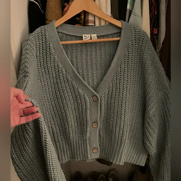 ROXY knit Boxy Sage sweater Sz XL - Image 3