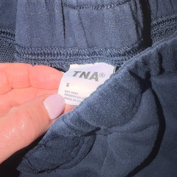 TNA Navy‎ Blue Jogger Sweatpants Womens Size Small Cozy Minimal Athleisure - Image 3