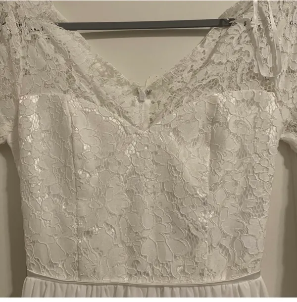 Lulu’s Forever Starts Tonight White Lace Long Sleeve Maxi Wedding Bridal Dress - Image 5