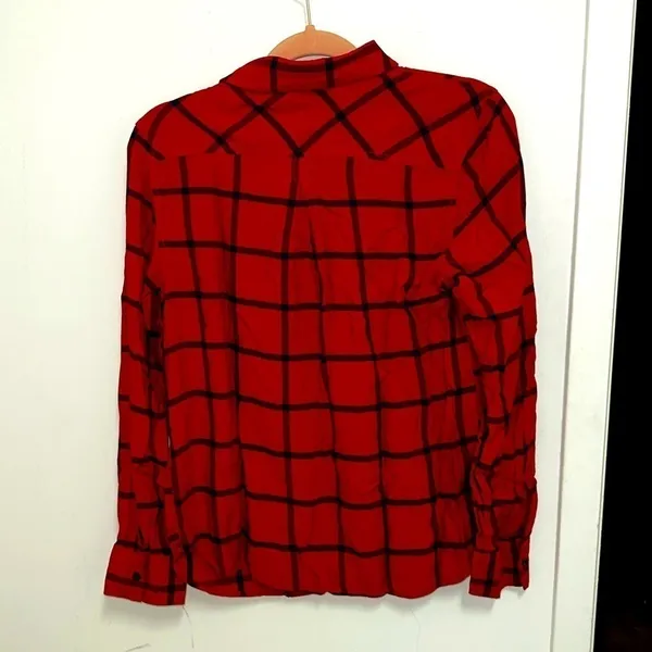 Red Half Button Down Shirt - Image 2