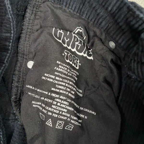 Empyre Tori Black Corduroy Pants Size 0 High Rise Straight Leg Y2K Skater Retro - Image 9