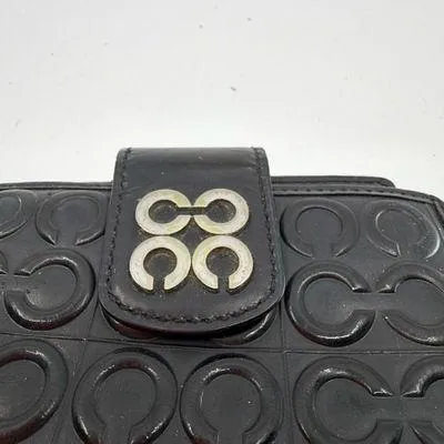 Coach Signature Embossed Black Patent Leather Wallet - Image 2