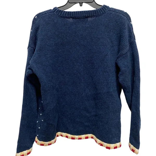 Tiara International Knit Ugly Christmas Sweater Snowman American Flag Medium - Image 3
