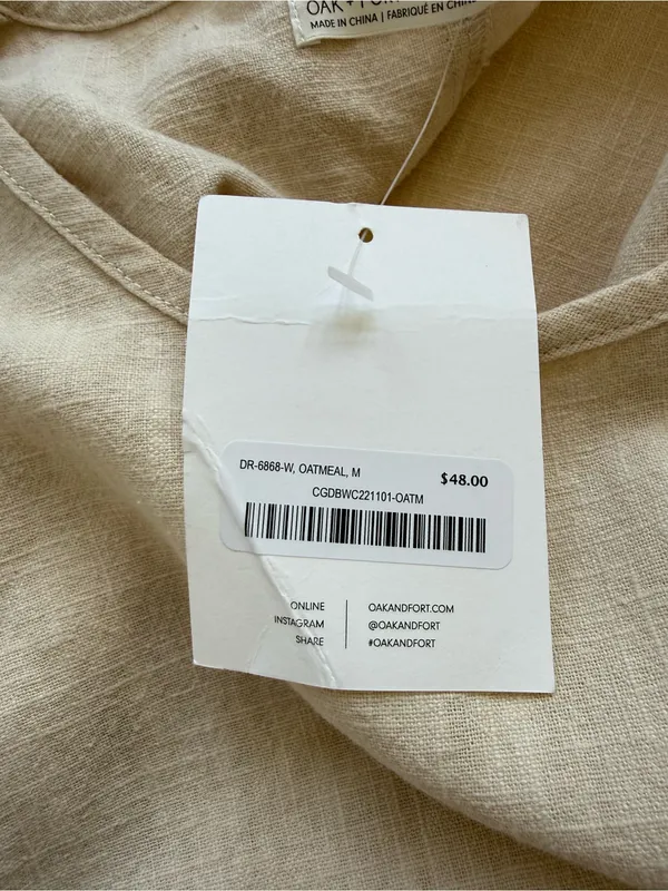 NWT Oat + Fort Ramie Blend Dress Size Medium - Image 4