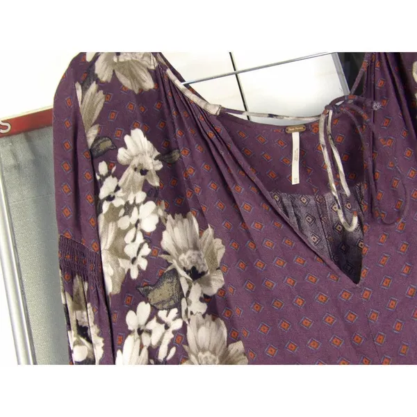 Free People Womens Purple Sunset Boulevard Boho‎ Short Romper XS - Image 3