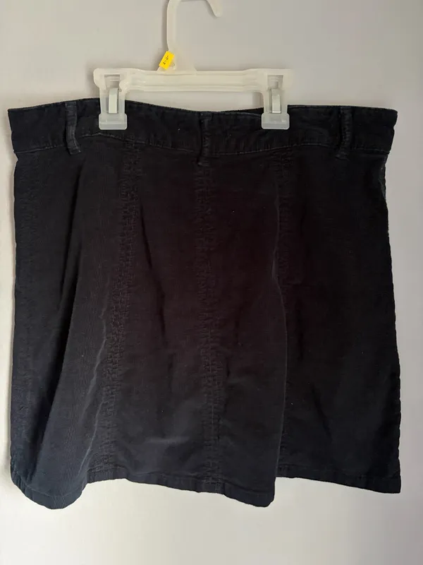 American Eagle Black corduroy button front mini skirt - Image 3