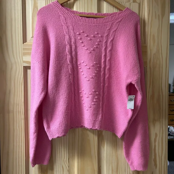 Old Navy SoSoft Crew-Neck Bobble Heart Sweater - Image 4