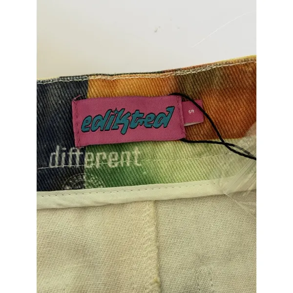 Edikted NWT Two Faced Denim Mini Skirt Small Collage‎ Photo Print Art Grunge 90s - Image 4