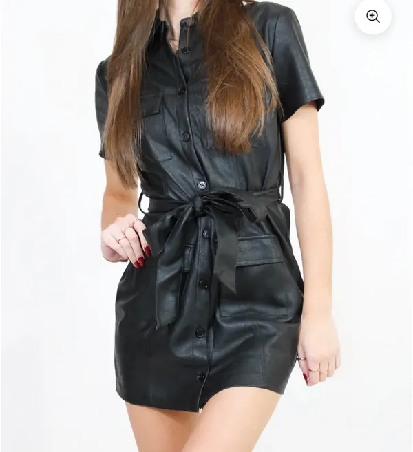 Leather dress Black - Image 2