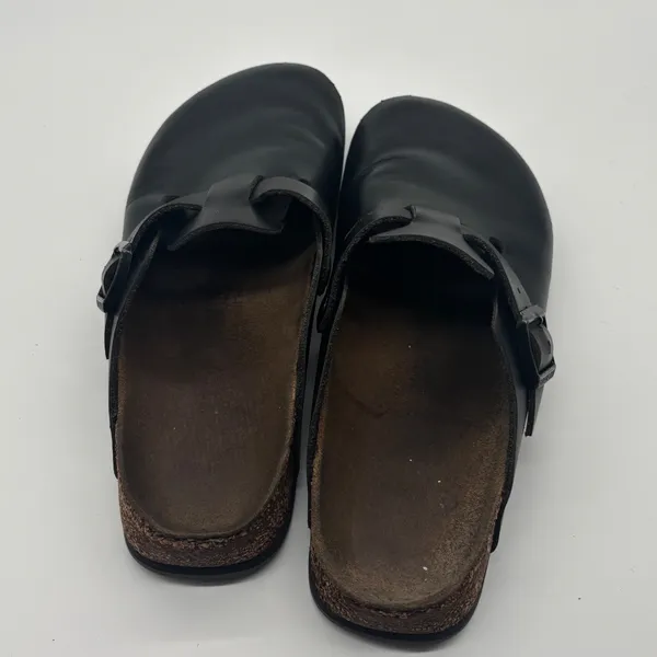 Birkenstock London Black Leather Clogs EU 38 L7 M5 Closed Toe Shoes - Image 8