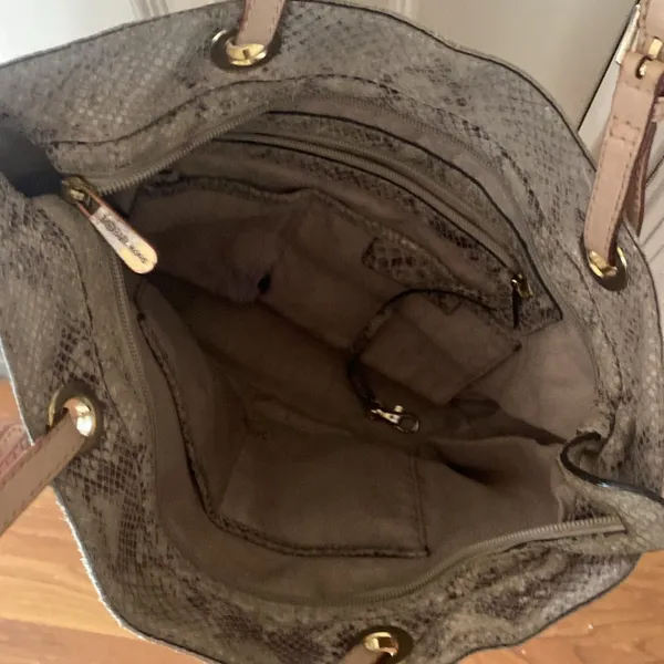 Michael Kors Python snake  print gray leather tote bag - Image 4