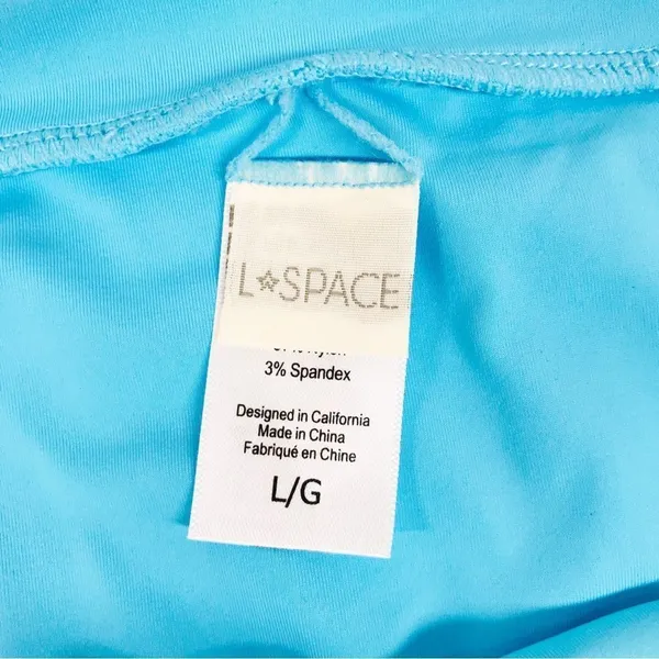 New L*SPACE Frenchi Bottom Bitsy‎ Cut High Waist Bikini Ribbed Aqua Blue Large - Image 8
