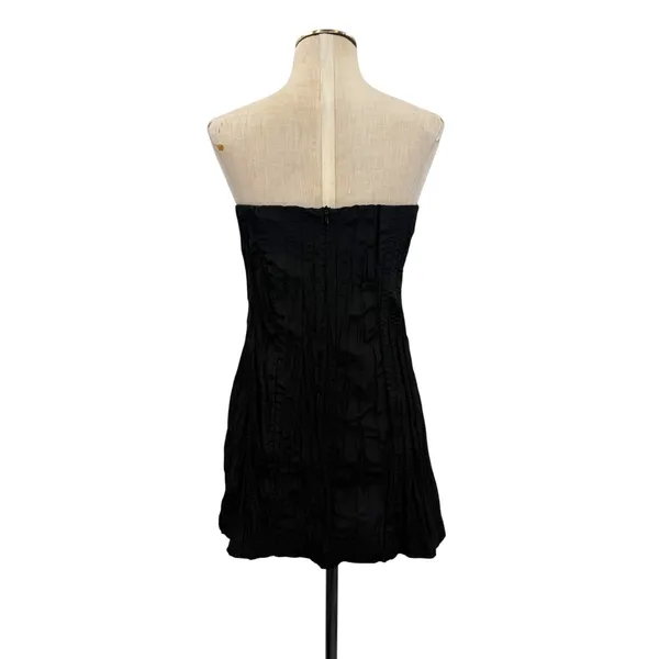 Third Form Rolling Wave Strapless Textured A-Line Mini Dress Black US Size 4 - Image 6