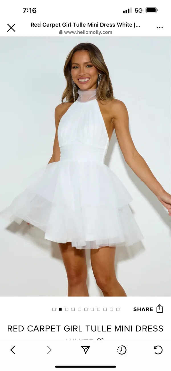 Tulle Mini White Dress Hello Molly Red Carpet Girl - Image 4