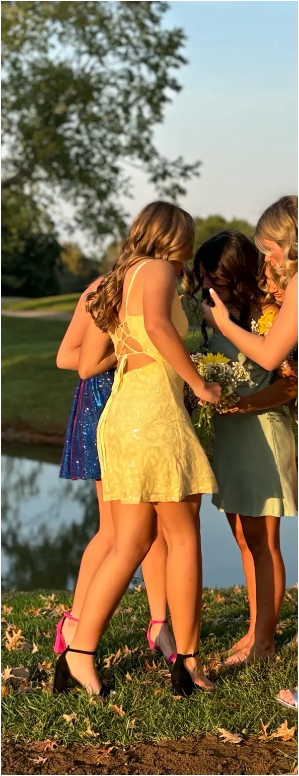 adaylnn lace up sequin bodycon windsor homecoming dress - Image 3