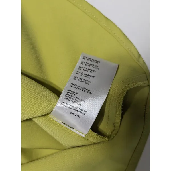 Urban Outfitters Mallory Cowl Neck Slip Dress Lime Green Bright Satin Party XS - Image 5