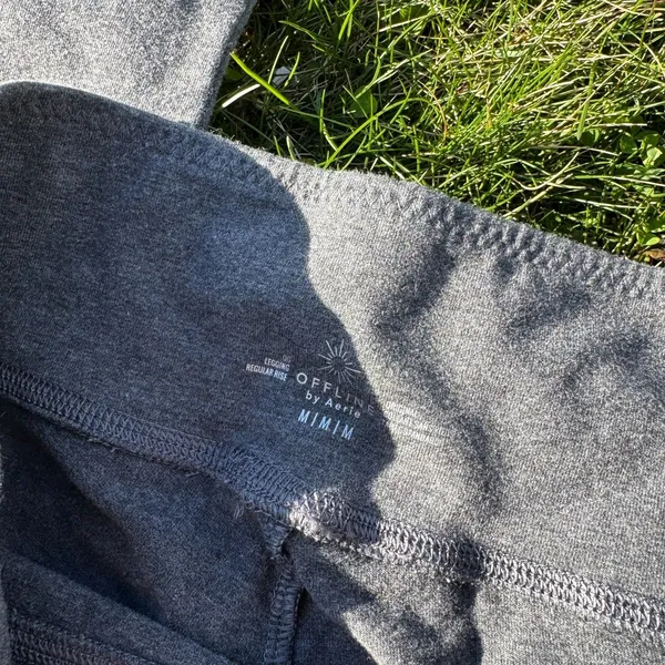 Offline By Aerie OG Leggings Regular Rise Sz Med Gray Cotton Blend Women’s - Image 4