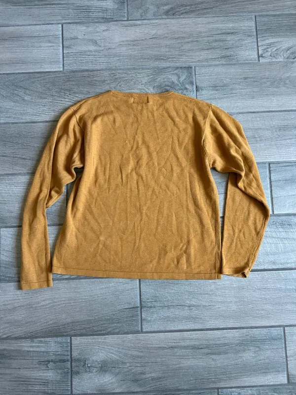 Women's Crewneck Sweater in Mustard Yellow - Image 4