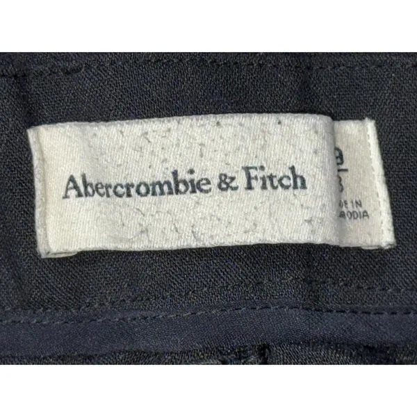 Abercrombie & Fitch Black Pleated High Waisted Wide Leg Dress Trousers Size 29 8 - Image 4