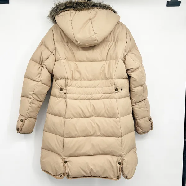 Lauren Ralph Lauren Womens Tan Down Fill Faux‎ Fur Hood Puffer Parka Coat Size L - Image 12