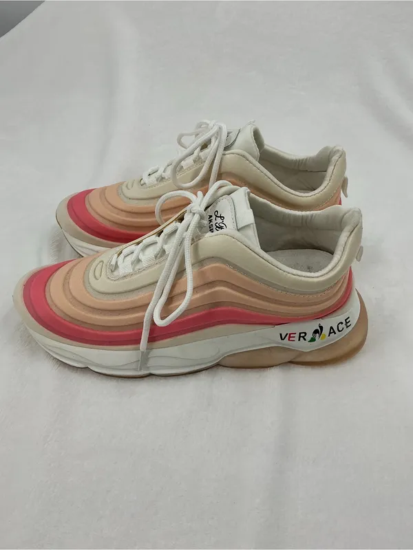 Women’s Pink & Cream Gradient Lace-Up Sneakers B20 - Image 5