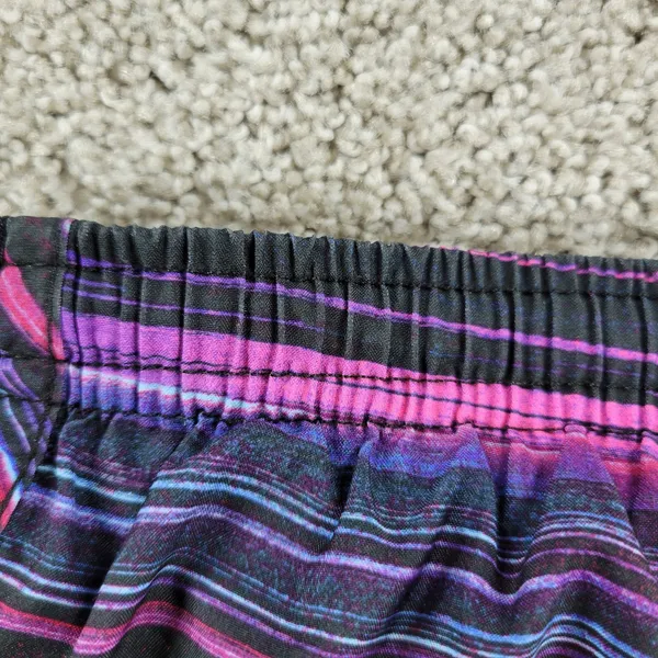 Nike Dri Fit Womens Tiempo Running Shorts L Black Pink Purple Stripes Athletic - Image 12