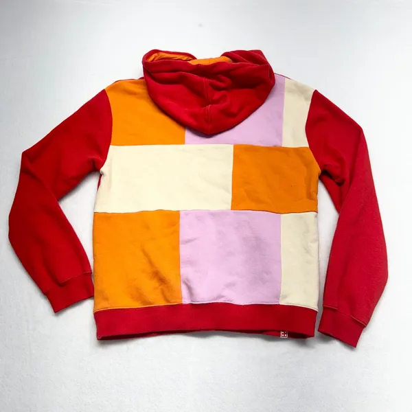 LEGO x Target Colorblock Hoodie Womens Size S‎ Red Orange Pink Fleece Pullover - Image 7